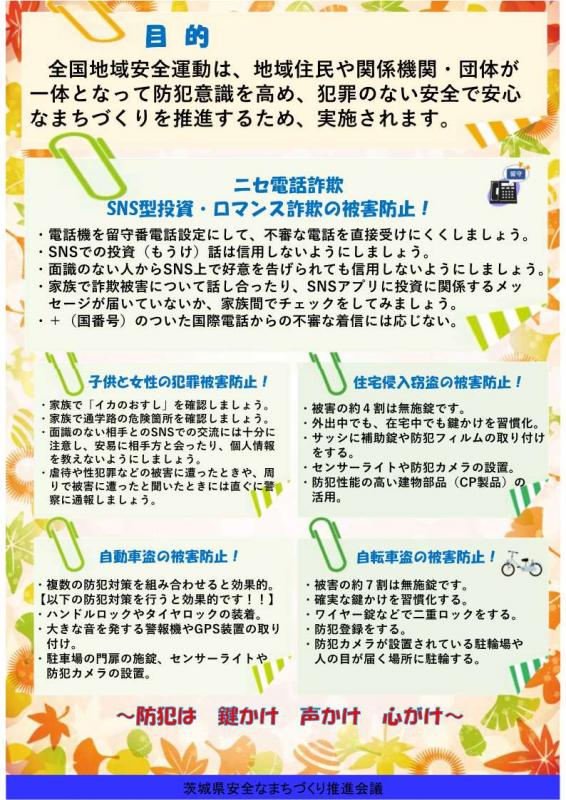 全国地域安全運動ポスター裏面