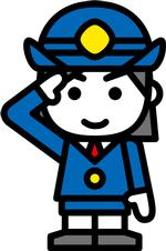 敬礼をする消防マスコットキャラクター