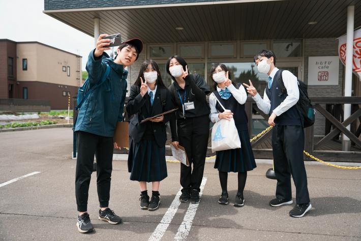 到達証明写真を撮ります